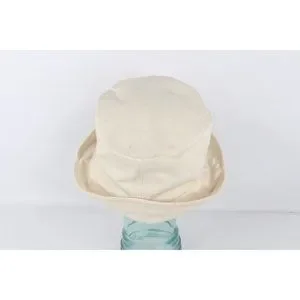 Vintage 90s Streetwear Sunflower Canvas Bucket Hat Cap Cream Cotton Womens M/L Men main image 4